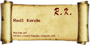 Redl Kende névjegykártya